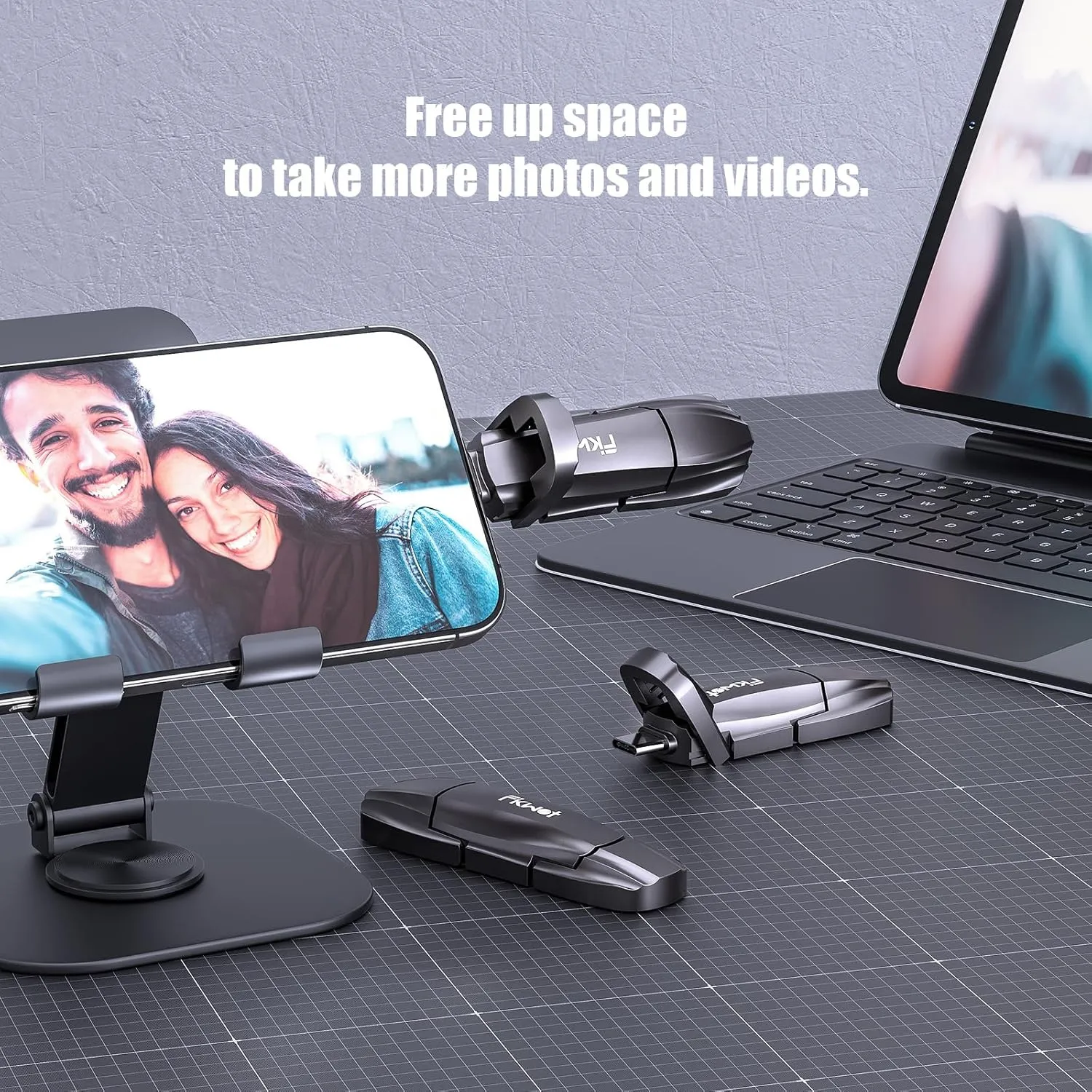 External SSD USB Flash Drive 1TB, Up to 550MB/s 2-in-1 Type C  USB A USB3.2 Gen2 Solid State Thumb Drive SSD Stick for iPhone 15/16/Android/Windows/Mac/PC/Laptops