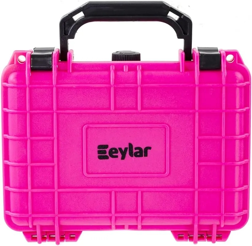 Eylar Protective Hard Case Water & Shock Proof w/Foam TSA Approved 8.12 inch 6.56 inch 3.56 inch (Pink)