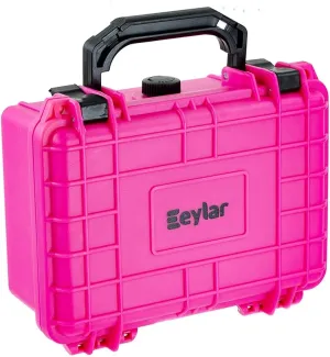 Eylar Protective Hard Case Water & Shock Proof w/Foam TSA Approved 8.12 inch 6.56 inch 3.56 inch (Pink)