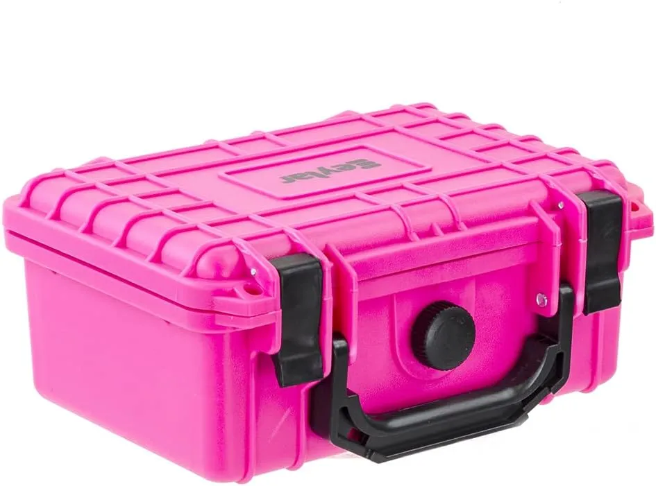 Eylar Protective Hard Case Water & Shock Proof w/Foam TSA Approved 8.12 inch 6.56 inch 3.56 inch (Pink)