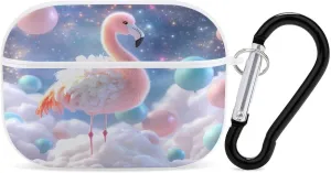 Fantasy Flamingos Earbud Case Bluetooth Headphone Case Full Protective Case with Keychain Compatible with Airpods Pro White-Style