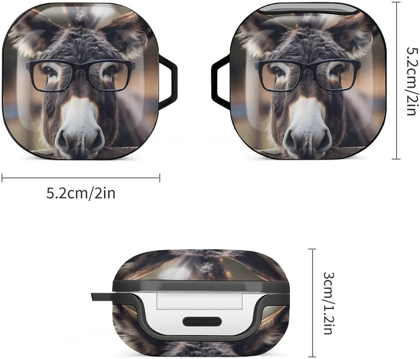 Farmhouse Animals Funny Donkey with Glasses Earbud Case PC Hard Shockproof Headphone Case Earphone Case Compatible with Samsung Galaxy Buds Live Black-Style