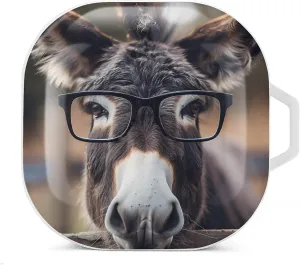Farmhouse Animals Funny Donkey with Glasses Earbud Case PC Hard Shockproof Headphone Case Earphone Case Compatible with Samsung Galaxy Buds Live White-Style