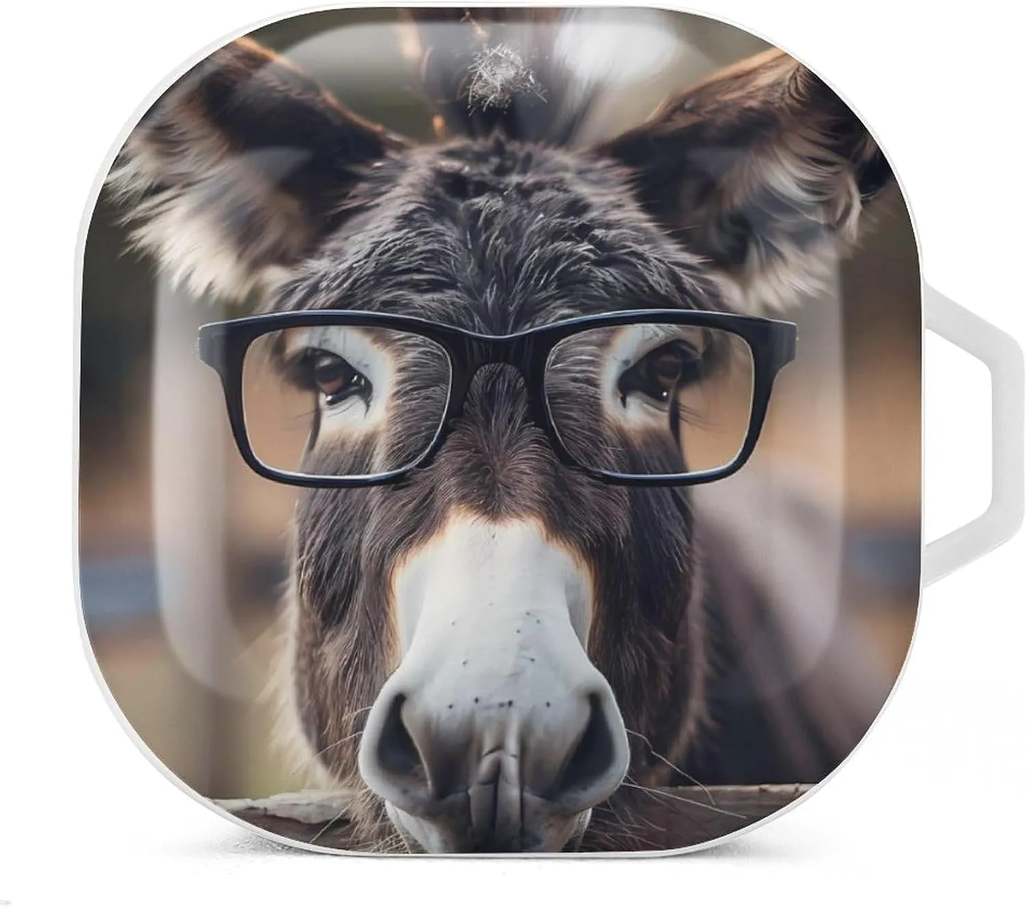 Farmhouse Animals Funny Donkey with Glasses Earbud Case PC Hard Shockproof Headphone Case Earphone Case Compatible with Samsung Galaxy Buds Live White-Style