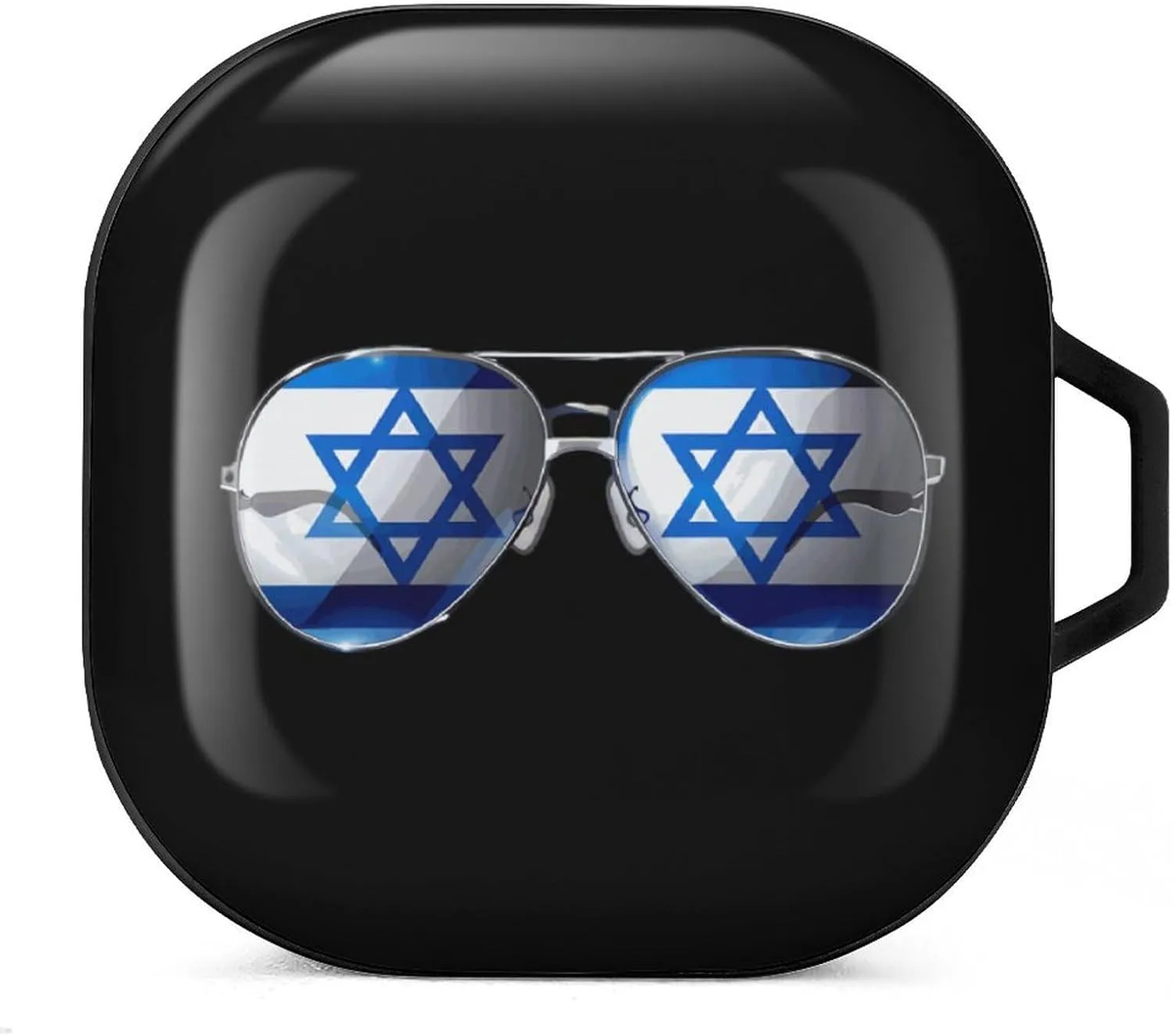 Flag Israel Glasses Earbud Case PC Hard Shockproof Headphone Case Earphone Case Compatible with Samsung Galaxy Buds Live Black-Style