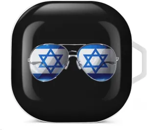 Flag Israel Glasses Earbud Case PC Hard Shockproof Headphone Case Earphone Case Compatible with Samsung Galaxy Buds Live White-Style