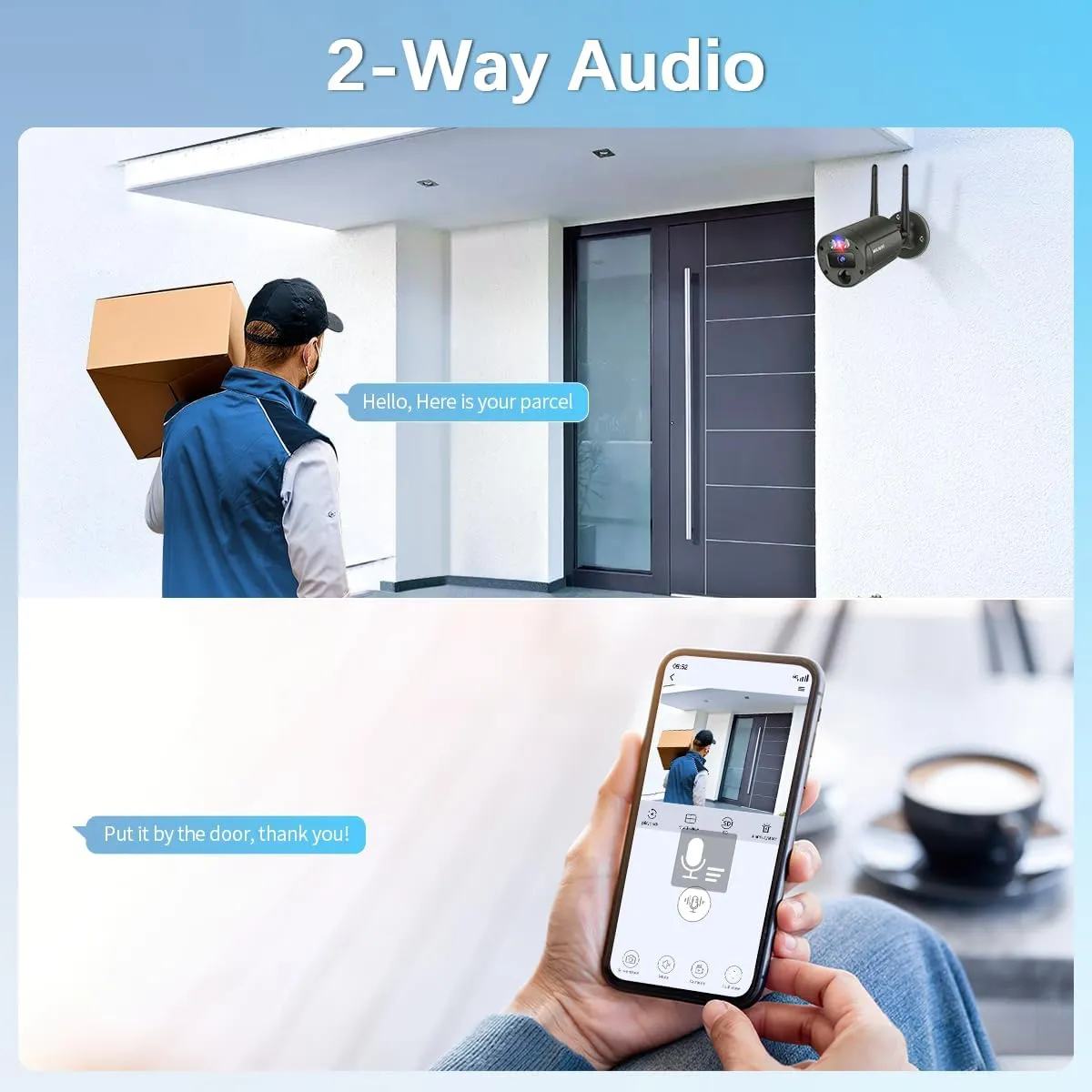 Flashing LEDs Visual Alert Outdoor Wireless Security Camera System, Wireless Cameras for Home Security, WiFi Video Surveillance, NVR Surveillance Camera System