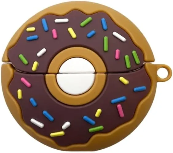 for Samsung Galaxy Buds 3/Galaxy Buds 3 Pro (2024) Cute Fun Donut Earbuds Case, Compatible with Samsung Galaxy Buds 3/Galaxy Buds 3 Pro Soft Silicone Case with Metal Key Ring