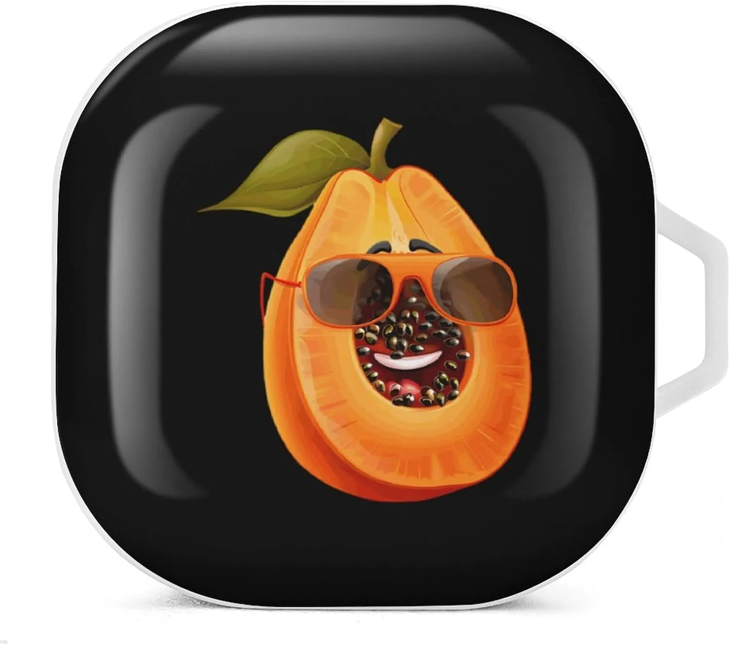 Fruit Papaya Glasses Papaya Earbud Case PC Hard Shockproof Headphone Case Earphone Case Compatible with Samsung Galaxy Buds Live White-Style