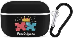 Funny Puzzle Queen Earbud Case Bluetooth Headphone Case Full Protective Case with Keychain Compatible with Airpods Pro White-Style