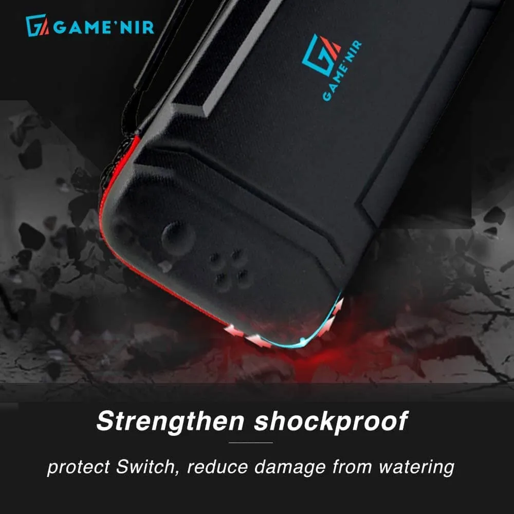GAME'NIR Hard Carrying Case Compatible with Nintendo Switch, Sturdy Durable and Strong, Big Travel Case, 20 Games Cartridges, Protective Hard Shell Pouch for Switch Console Accessories, RED