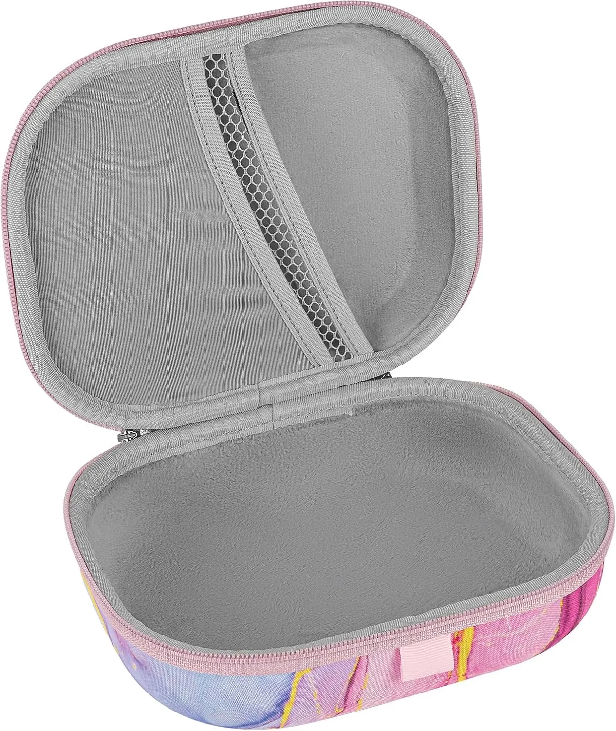 Geekria NOVA Headphones Case Compatible with Bose QC Ultra, QuietComfort 35 II, QC45, QC25, QCSE Case, Replacement Hard Shell Travel Carrying Bag with Cable Storage (Pink Marble)