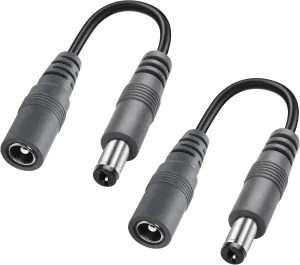 GINTOOYUN 2-Pack DC Power Extension Cable,5.5mm x 2.1mm Extension Cord,DC Male to Female Extender Wire for CCTV IP Indoor Camera LED Strip,DC Supply Adapter