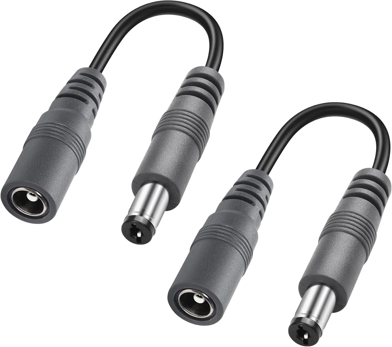 GINTOOYUN 2-Pack DC Power Extension Cable,5.5mm x 2.1mm Extension Cord,DC Male to Female Extender Wire for CCTV IP Indoor Camera LED Strip,DC Supply Adapter
