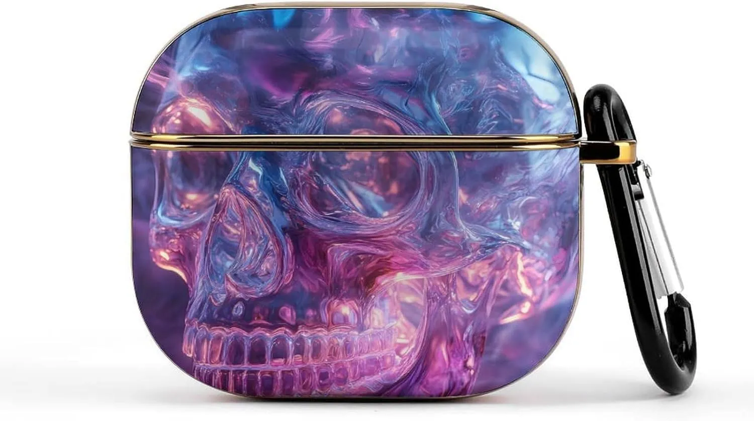 Glass Skull Head Slim Travel Carrying Headphone Case Compatible with AirPods Smart Hard Shell Cover