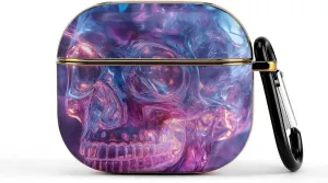 Glass Skull Head Slim Travel Carrying Headphone Case Compatible with AirPods Smart Hard Shell Cover