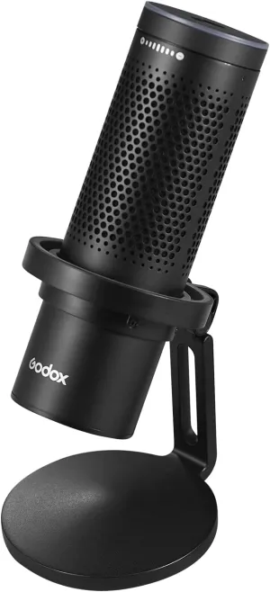 GODOX EM68G RGB USB Condenser Microphone, Professional USB Microphone Kit with Foldable Table Stand & Headphone Output, Volume Control, USB Type C with iOS, PC and Mac for Recording, Gaming, YouTube
