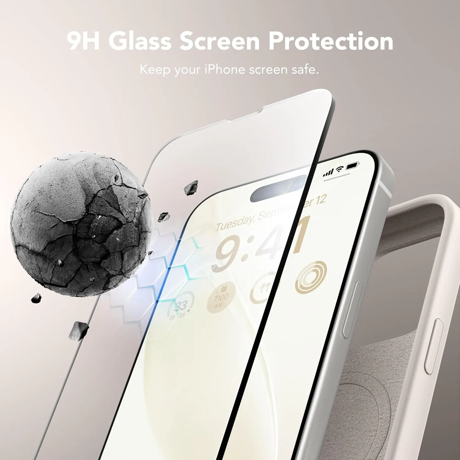 GONEZ for iPhone 14 Pro Max Case Silicone, Compatible with MagSafe, with Screen Protector   Camera Lens Protector, Liquid Silicone Shockproof Protective iPhone 14 ProMax Case 6.7", Stone