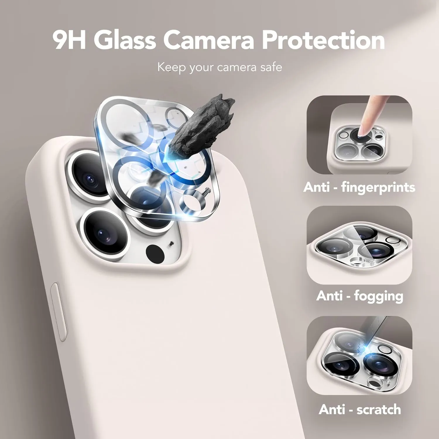 GONEZ for iPhone 14 Pro Max Case Silicone, Compatible with MagSafe, with Screen Protector   Camera Lens Protector, Liquid Silicone Shockproof Protective iPhone 14 ProMax Case 6.7", Stone