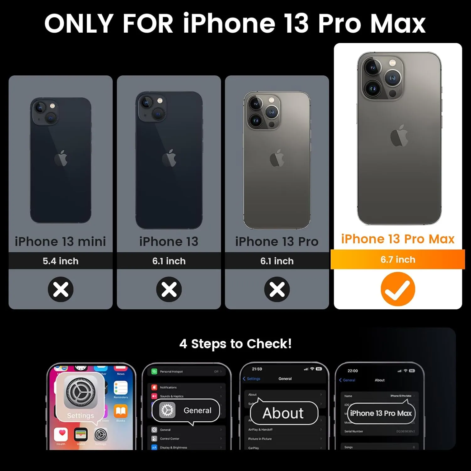 Goton Compatible for iPhone 13 Pro Max Case with Screen Protector - Slide Camera Protective Phone Cover with Ring Stand, Heavy Duty Shockproof Rugged Bumper for 13 ProMax Accessories Black