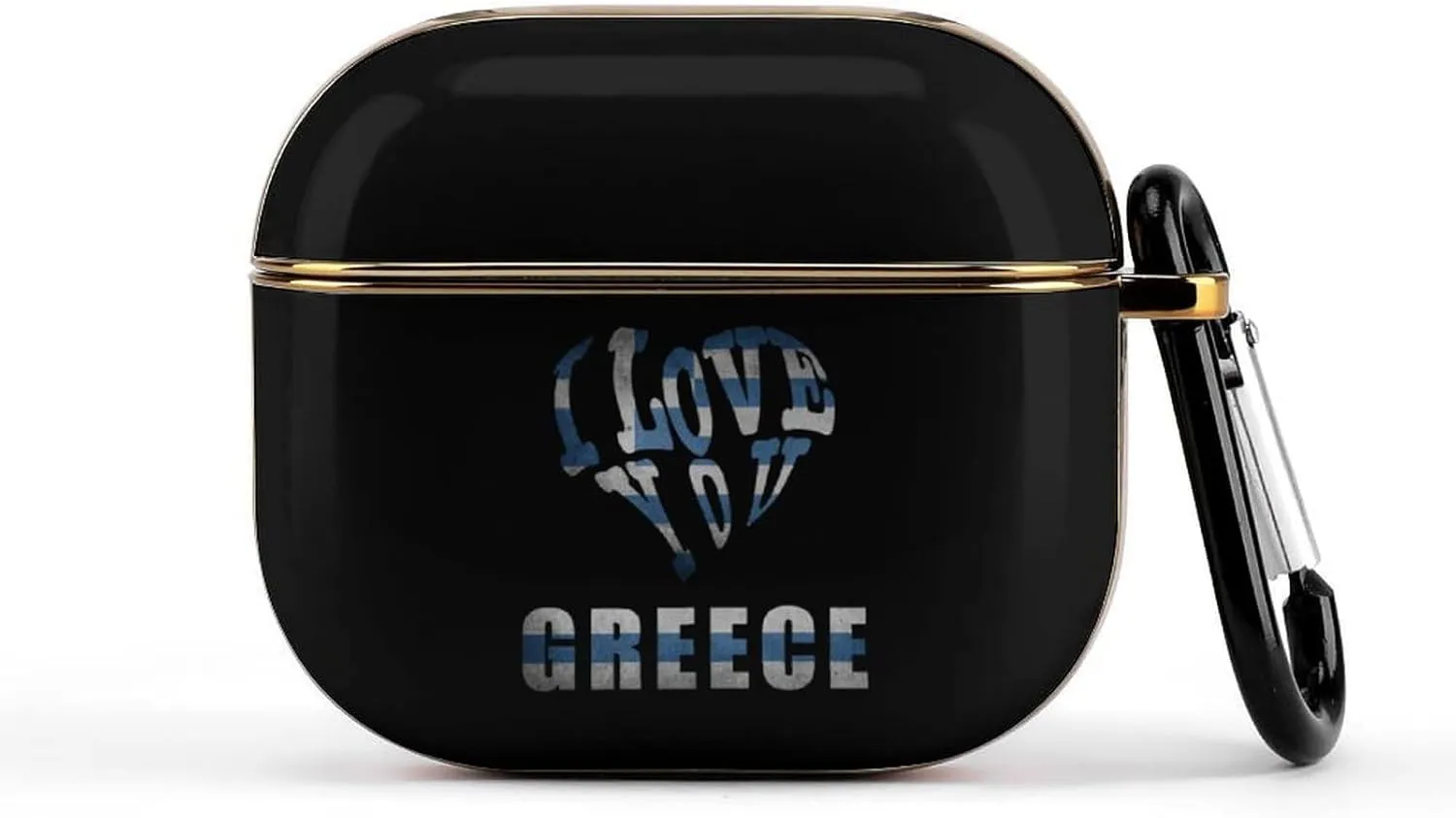 Greeks Love Greece Slim Travel Carrying Headphone Case Compatible with AirPods Smart Hard Shell Cover