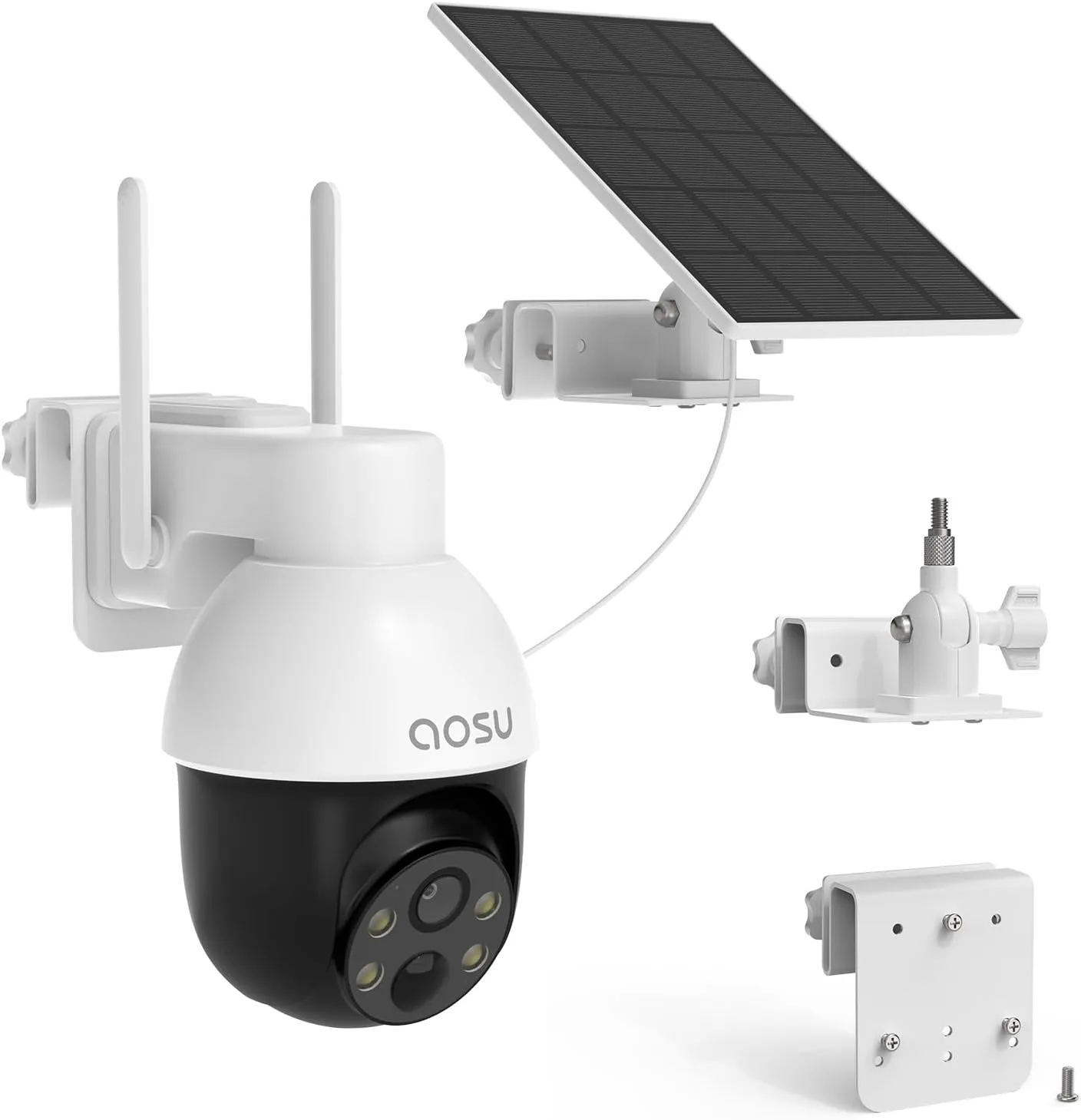 Gutter Mount Kit for AOSU Solar Security Camera Wireless Outdoor System- 2K/3MP(SolarCam D1 SE/Lite) and AOSU Security Camera Wireless Outdoor-3K/5MP(SolarCam D1 Max)White