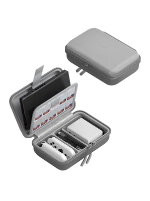 Hagibis Switch Carrying Case for Nintendo Switch and Switch OLED with 9 Games Cartridges Protective Hard Shell Portable Travel Carry Case Shell Pouch for Console & Accessories (Grey)