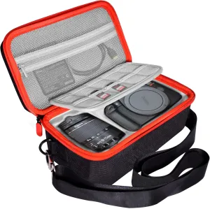 Hard Storage Case For Canon EOS Rebel T7 DSLR Camera 18-55mm Lens, EVA Travel Camera Carrying Cases, Waterproof Protective Cameras Storage Box With Shoulder Strap (Case Only)