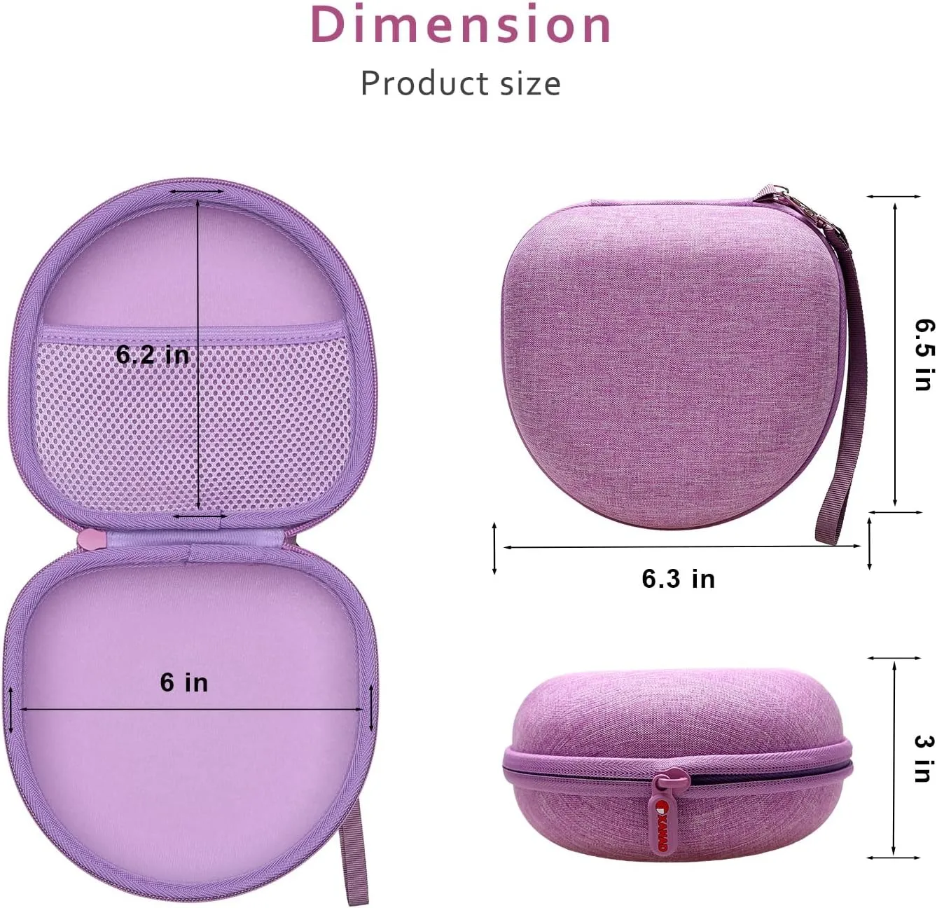 Headphone Headset Case for Beats/JBL/JLab/TOZO/BERIBES/Picun/KVIDIO Noise Cancelling Over-Ear Foldable Headphones (Purple)