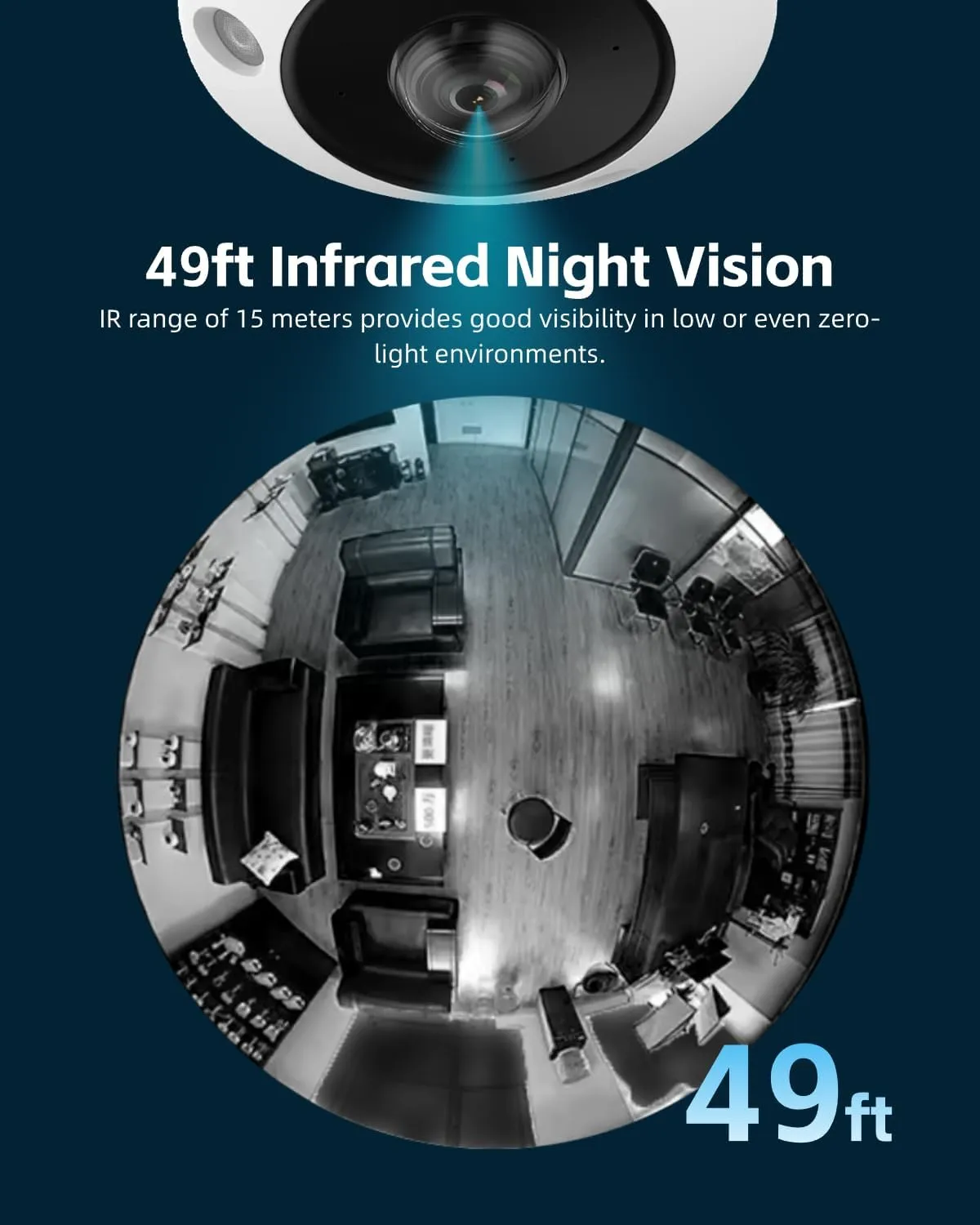 HIK 6MP 360 Panoramic Fisheye PoE IP Camera Outdoor Indoor with Heat Map Detection, People Counting, Built-in Mic and Speaker, IP67 Waterproof, Compatible with HIK NVR/Hik-Connect 2CD6365G1-IVS