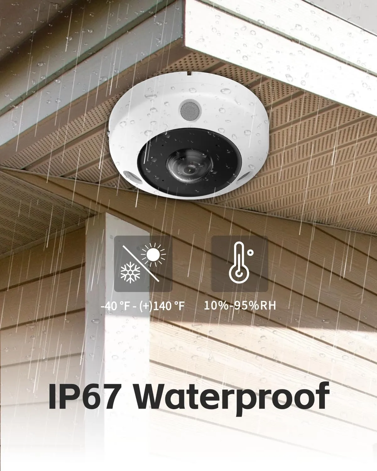 HIK 6MP 360 Panoramic Fisheye PoE IP Camera Outdoor Indoor with Heat Map Detection, People Counting, Built-in Mic and Speaker, IP67 Waterproof, Compatible with HIK NVR/Hik-Connect 2CD6365G1-IVS