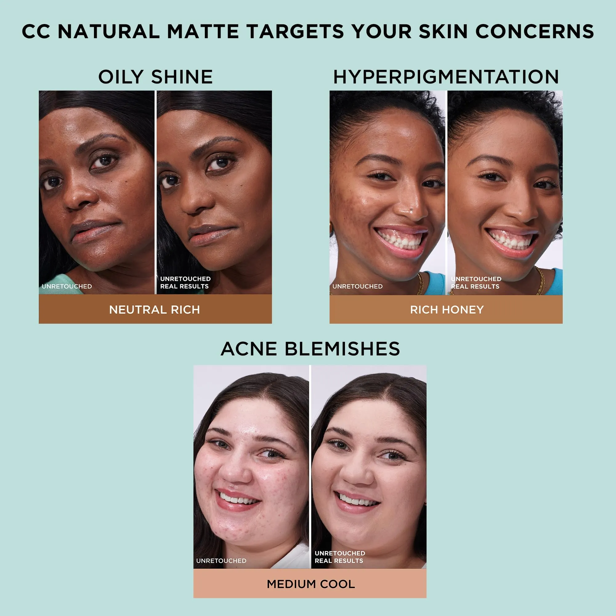 IT Cosmetics CC  Cream Natural Matte Foundation with SPF 40 - Shine-Reducing & Long-Wear Full Coverage Foundation For Oily Skin - With Hyaluronic Acid - Fragrance Free & Non-Comedogenic - 1.08 fl oz