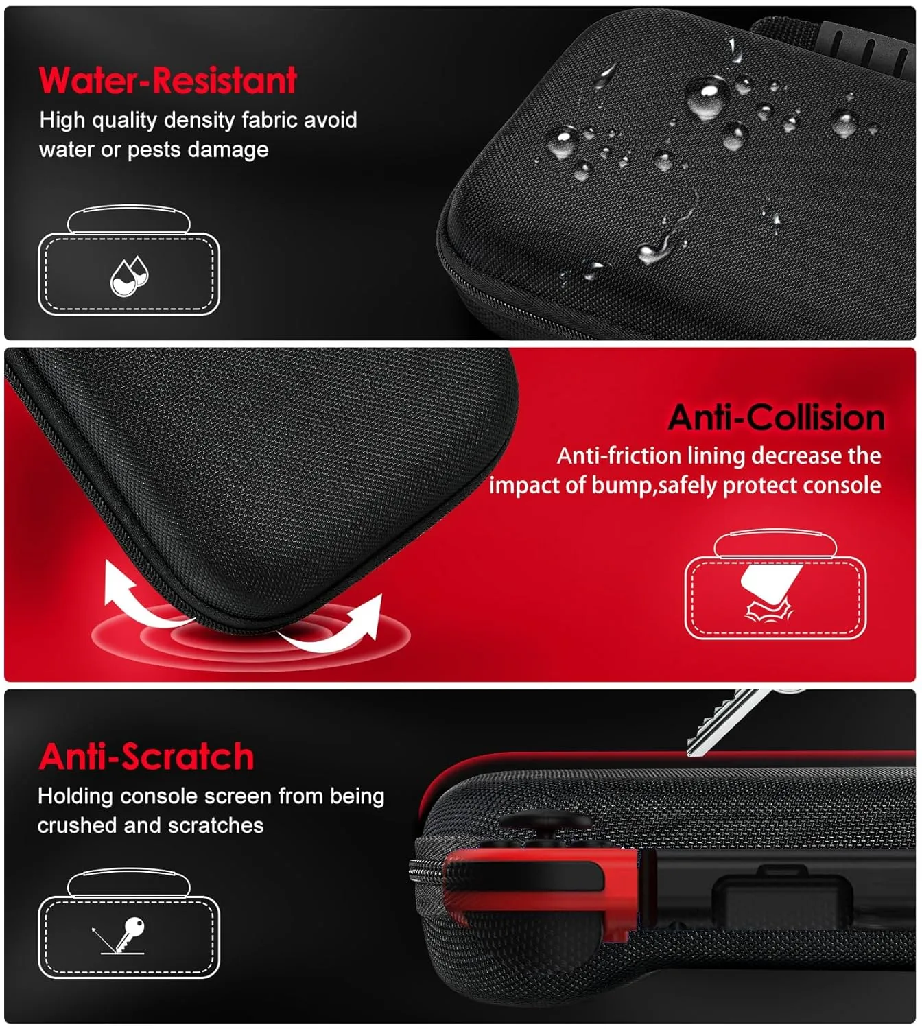 ivoler Carrying Case for Nintendo Switch 2 Model(2025), Portable Hard Shell Pouch Carrying Travel Game Bag for Nintendo Switch 2 Accessories Holds 12 Game Cartridge (Black)