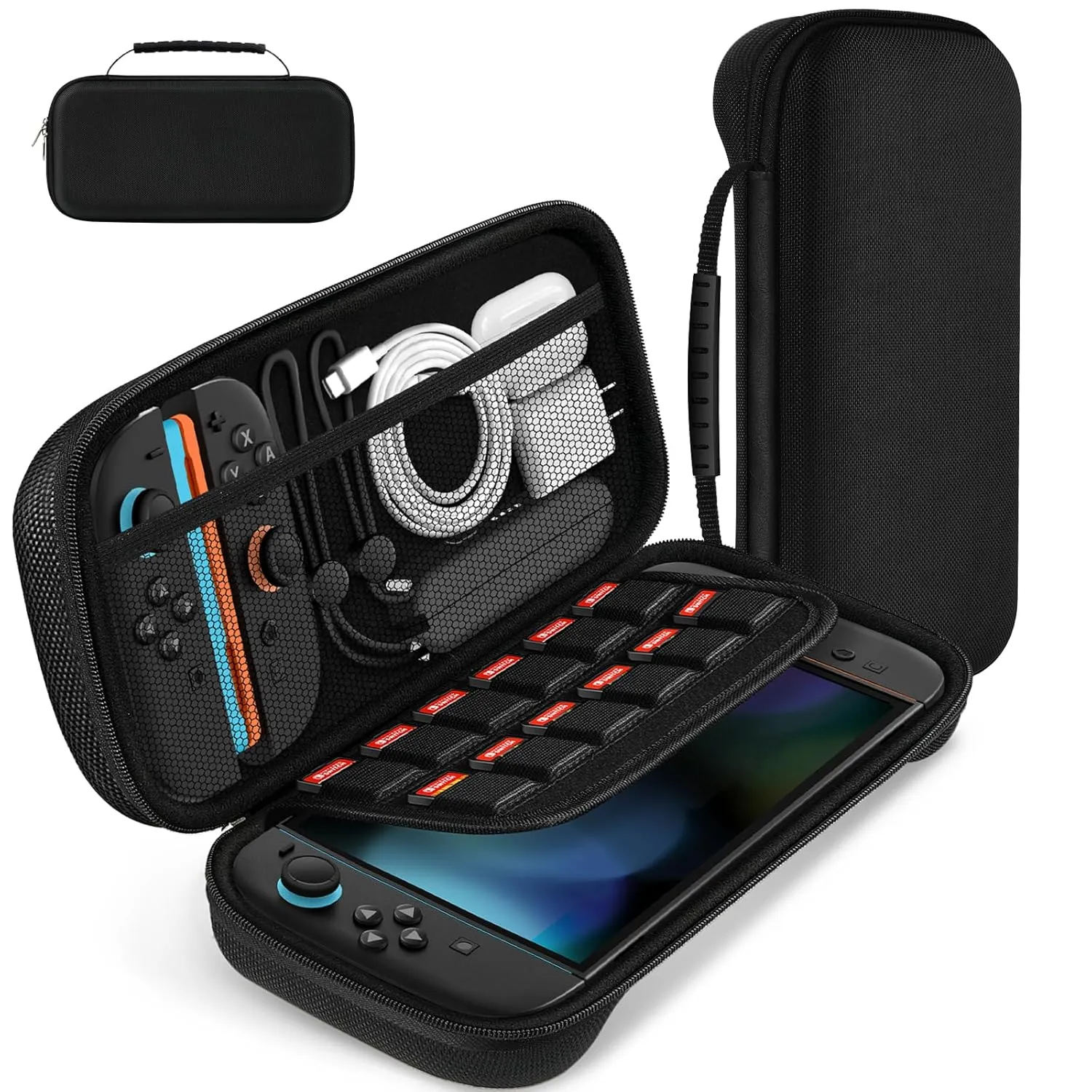 ivoler Carrying Case for Nintendo Switch 2 Model(2025), Portable Hard Shell Pouch Carrying Travel Game Bag for Nintendo Switch 2 Accessories Holds 12 Game Cartridge (Black)