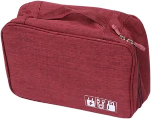 jojofuny Data Cable Storage Bag Cable Management Bag for Travel Electronics Accessories Organizer Water-resistant Scratch-proof Detachable Partition (wine)