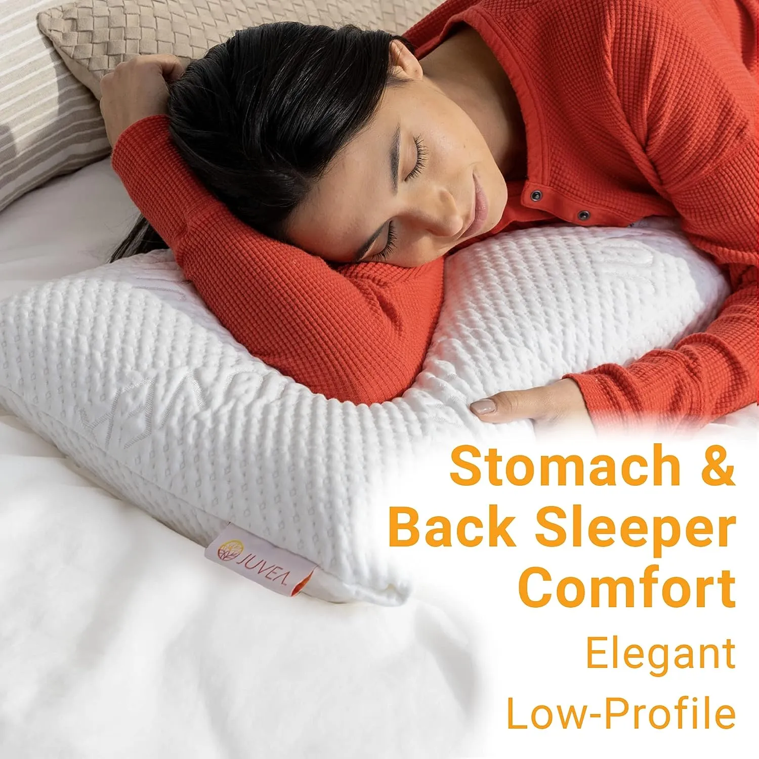 JUVEA Elevate High-Profile Talalay Latex Pillow with Organic Cotton Cover: Breathable, Durable & Oeko-TEX/FSC Certified