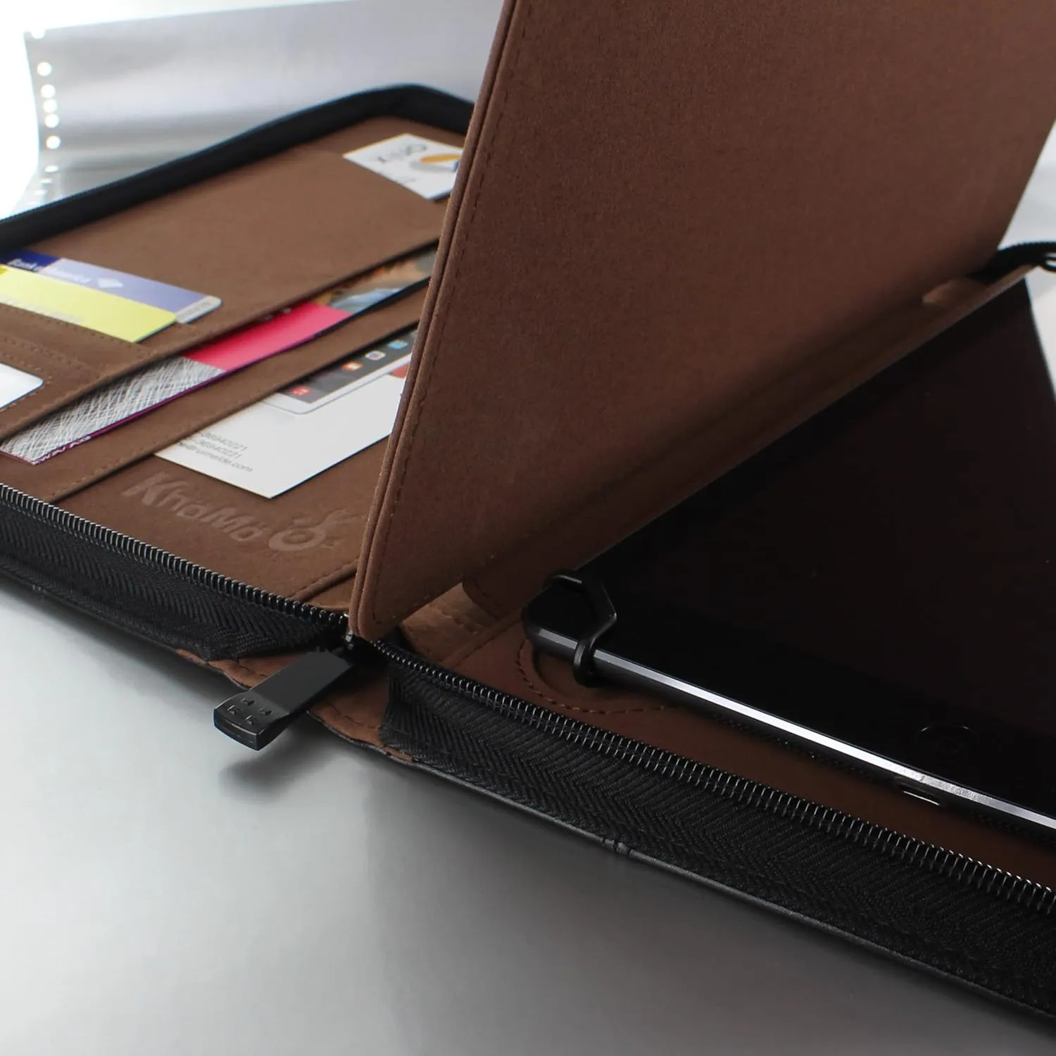 KHOMO Universal Padfolio Case  Tablet Portfolio Organizer with Notepad Holder  Compatible with iPad 10th/11th Gen, iPad Pro 11, iPad 7/8/9 (10.2", 10.9", 9.7")