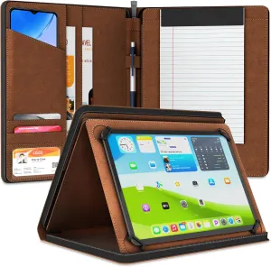 KHOMO Universal Padfolio Case  Tablet Portfolio Organizer with Notepad Holder  Compatible with iPad 10th/11th Gen, iPad Pro 11, iPad 7/8/9 (10.2", 10.9", 9.7")