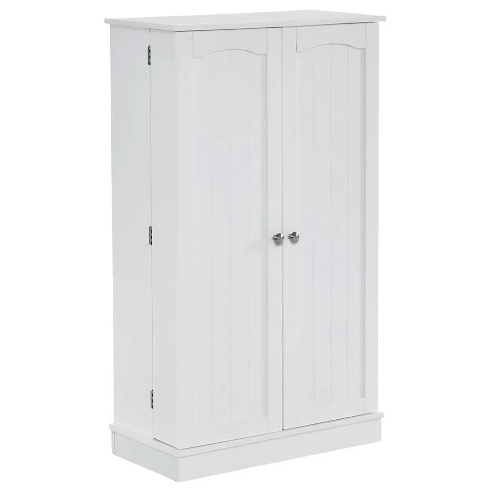 Kitchen Pantry Cabinet, Adjustable Shelves, Large Storage, White