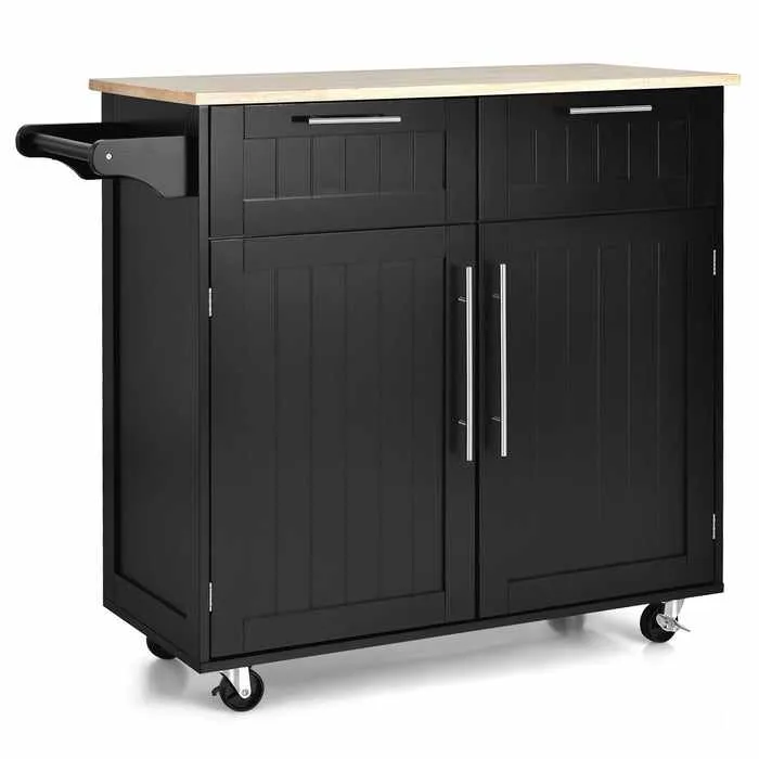 Kitchen Rolling Island Storage Cart With Wheels