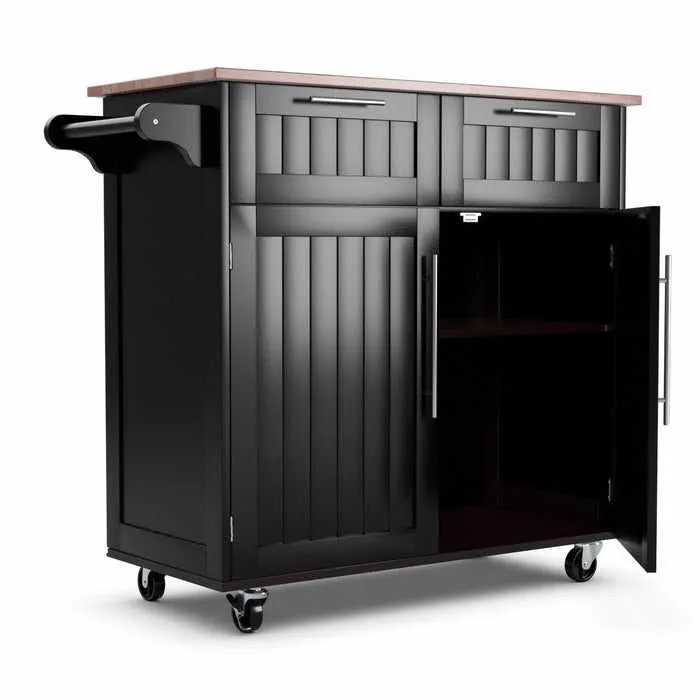 Kitchen Rolling Island Storage Cart With Wheels