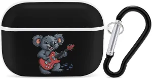 Koala Playing Guitar Earbud Case Bluetooth Headphone Case Full Protective Case with Keychain Compatible with Airpods Pro White-Style