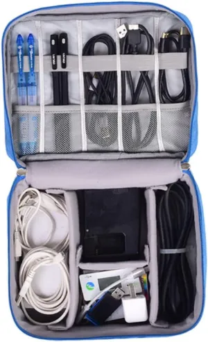 Large Capacity Electronics Carrying Case Multi-function Data Cable Bag Travel Pouch for Powerbanks Cables