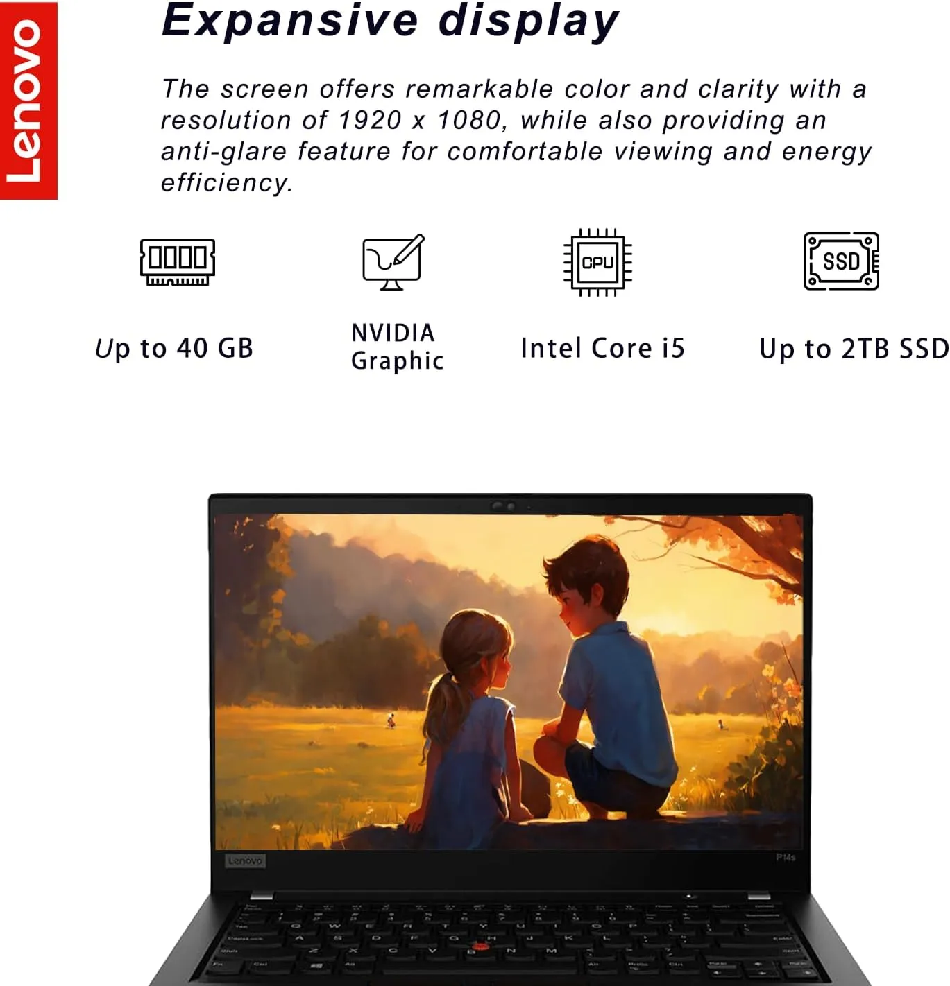 Lenovo ThinkPad P14s Laptop, 14"" FHD Display, Intel i5 Upto 4.2GHz, NVIDIA Quadro T500 Graphics, HDMI, Backlit Keyboard, Fingerprint, Windows 11 Pro, w/WOWPC Bundle (16GB RAM | 1TB PCIe SSD), Black