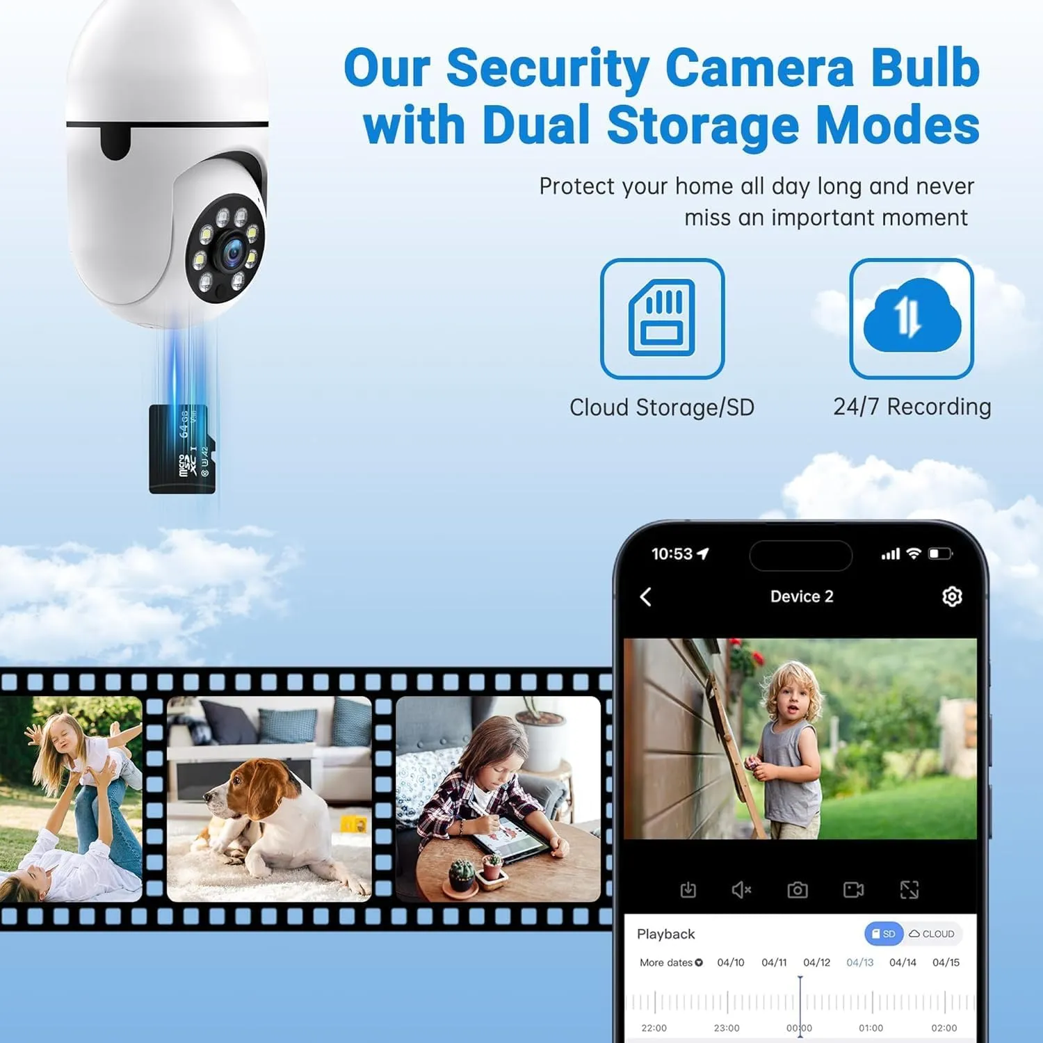 Light Bulb Security Camera -5G& 2.4GHz WiFi Cameras Outdoor Wireless Motion Detection and Alarm,Two-Way Talk,Color Night Vision,Human Detection, Light Socket Camera Compatible with Alexa,2 Pack