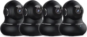 litokam 2K Indoor Security Camera, Cameras for Home Security with 360Motion Detection, WiFi Baby Monitor for Baby/Elder/Dog, Pan/Tilt Pet Cam with Phone APP, IR Night Vision, 2-Way Audio, 4 Pack
