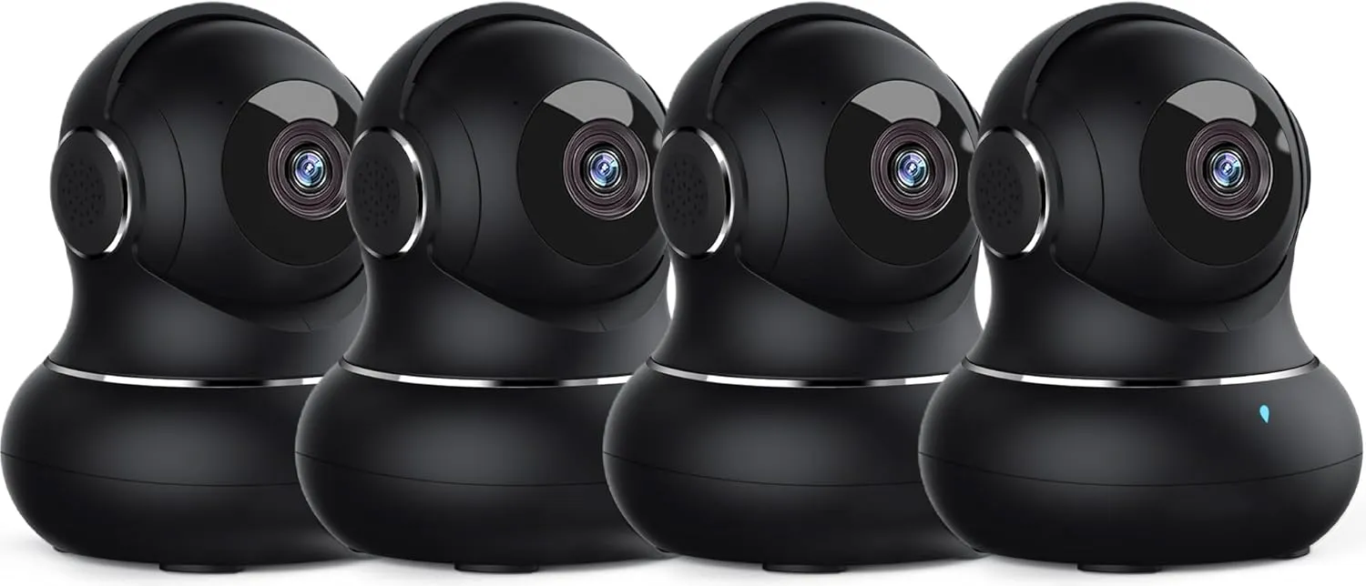 litokam 2K Indoor Security Camera, Cameras for Home Security with 360Motion Detection, WiFi Baby Monitor for Baby/Elder/Dog, Pan/Tilt Pet Cam with Phone APP, IR Night Vision, 2-Way Audio, 4 Pack