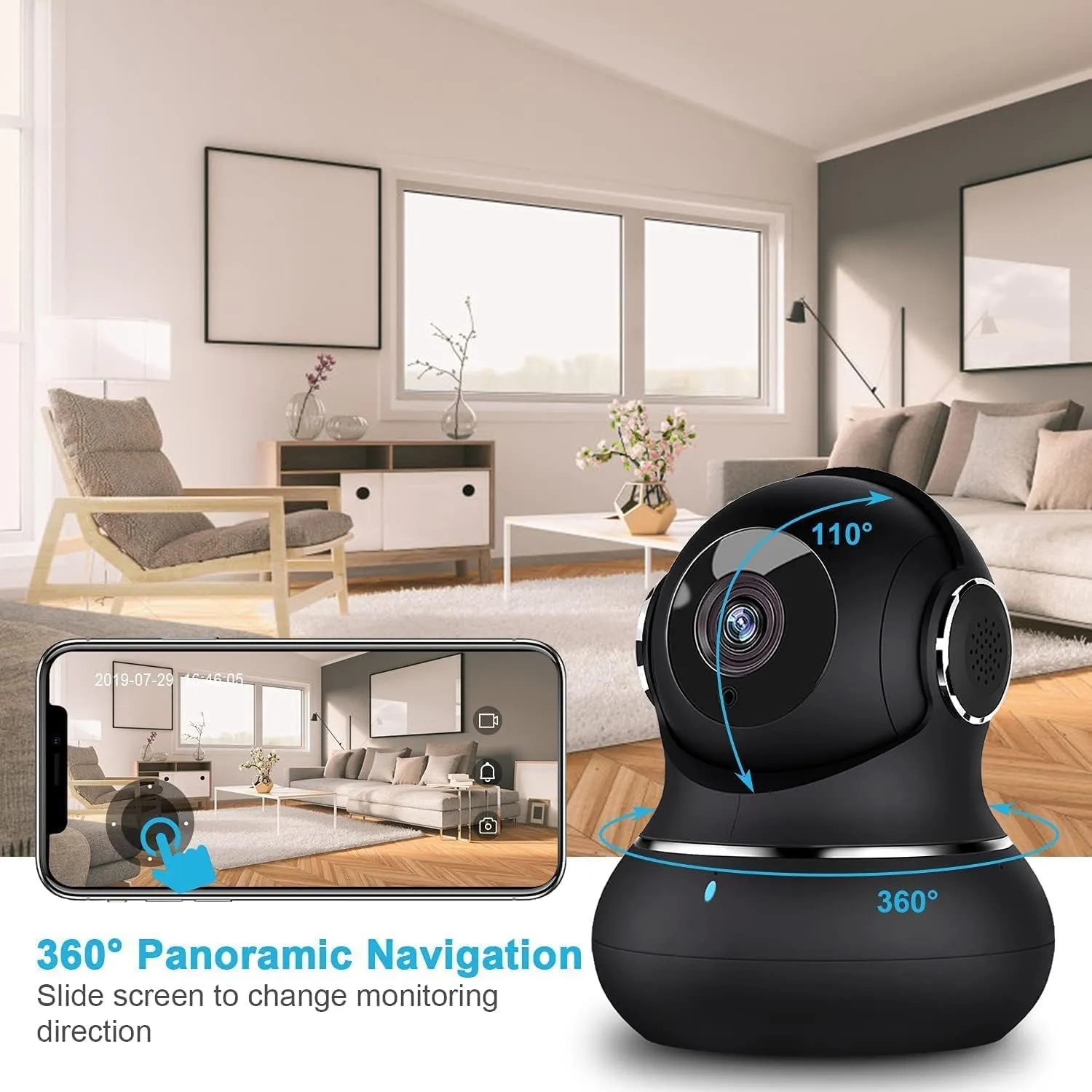 litokam 2K Indoor Security Camera, Cameras for Home Security with 360Motion Detection, WiFi Baby Monitor for Baby/Elder/Dog, Pan/Tilt Pet Cam with Phone APP, IR Night Vision, 2-Way Audio, 4 Pack
