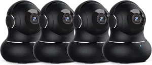 litokam 2K Indoor Security Camera, Cameras for Home Security with 360Motion Detection, WiFi Baby Monitor for Baby/Elder/Dog, Pan/Tilt Pet Cam with Phone APP, IR Night Vision, 2-Way Audio, 4 Pack