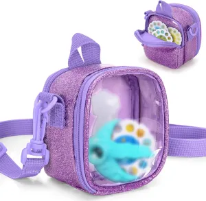 LoDrid Travel Carrying Case Compatible With Moonlite Storytime Mini Projector and Digital Storybooks, with Transparent Pocket and Adjustable Shoulder Strap for Story Reels, Purple, Case Only